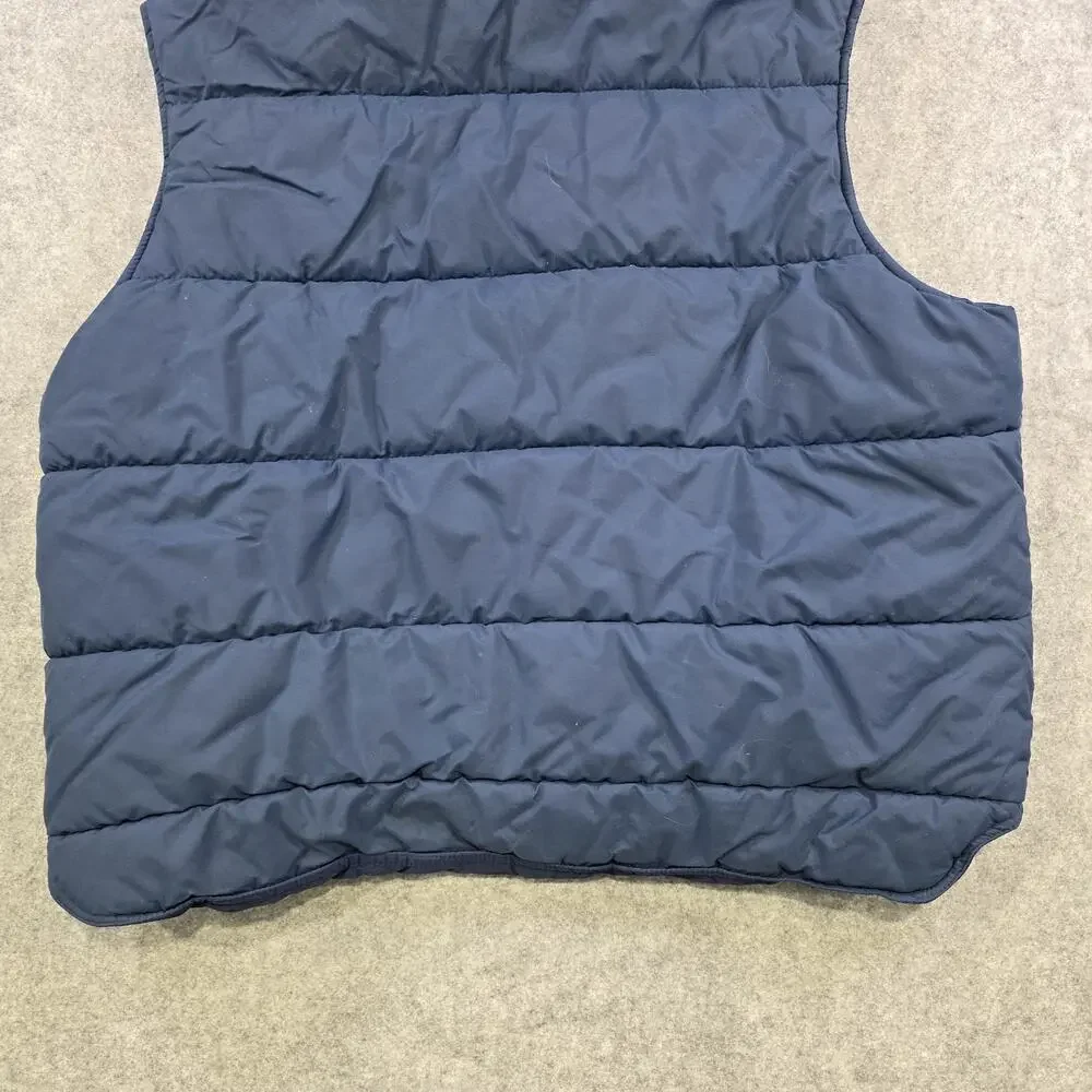 Vintage LL Bean Vest Mens XL Blue Nylon Insulated Snap Puffer‎ Made USA 90s 80s